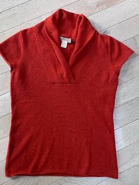Simple Cashmere, 100% 2-ply Cashmere Short Sleeve Sweater - Small